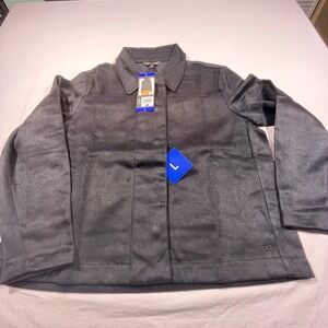 Banana Republic Shirt Jacket Black Solid Button Front Women's Large Shacket New